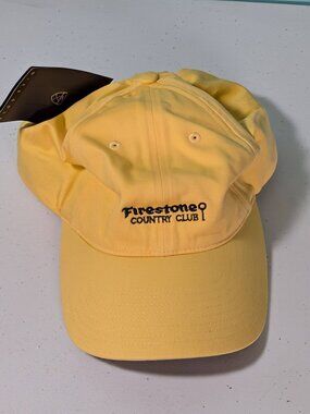 Nike Golf Firestone Country Club Yellow Adjustable Hat New 100% Cotton
